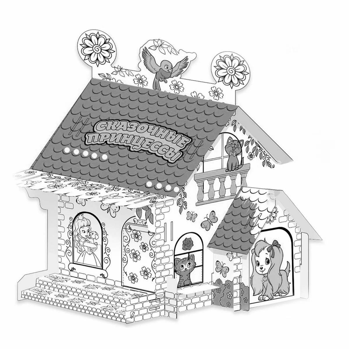 Ornate family house coloring book