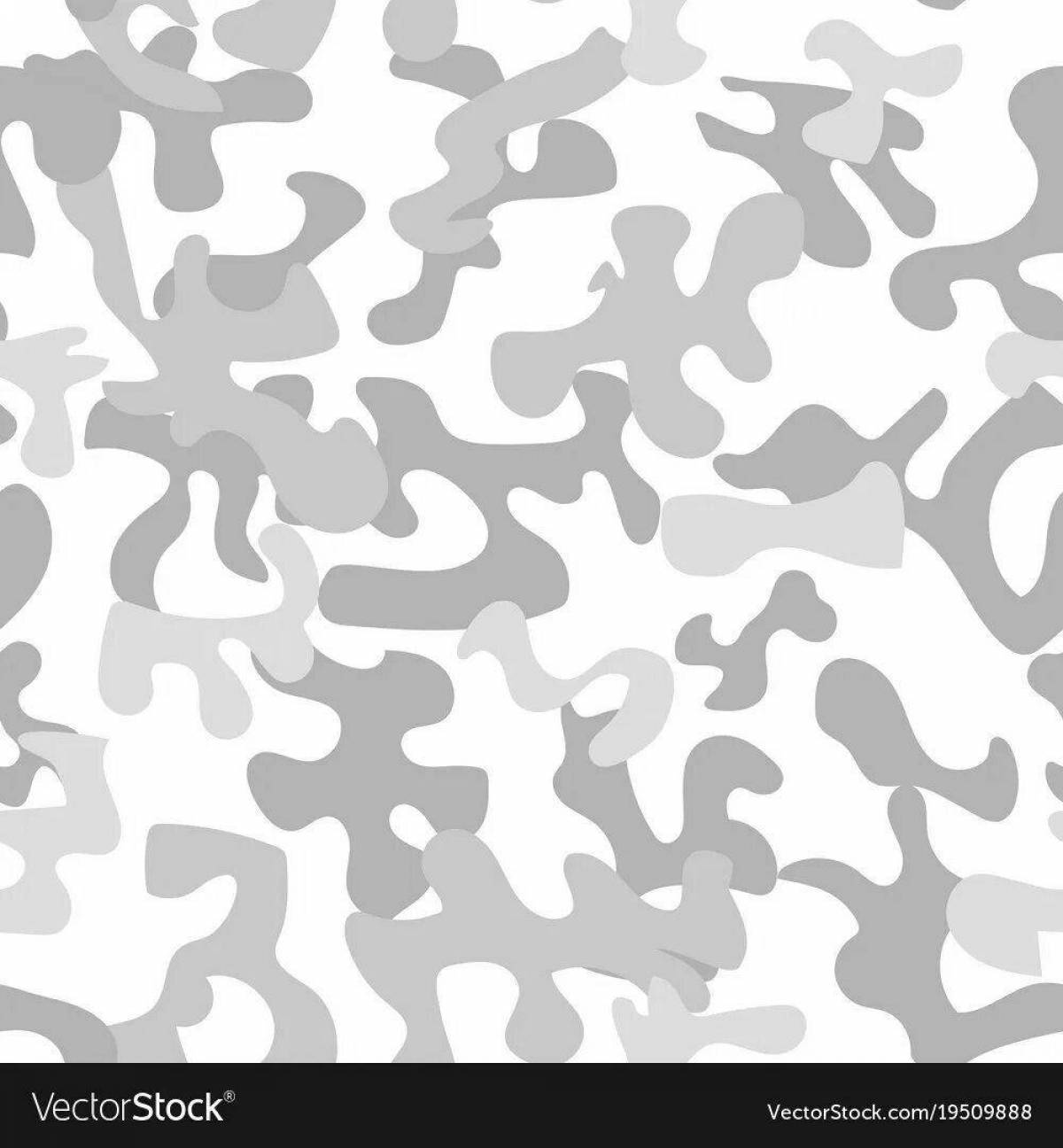 Coloring page with stylish camouflage pattern