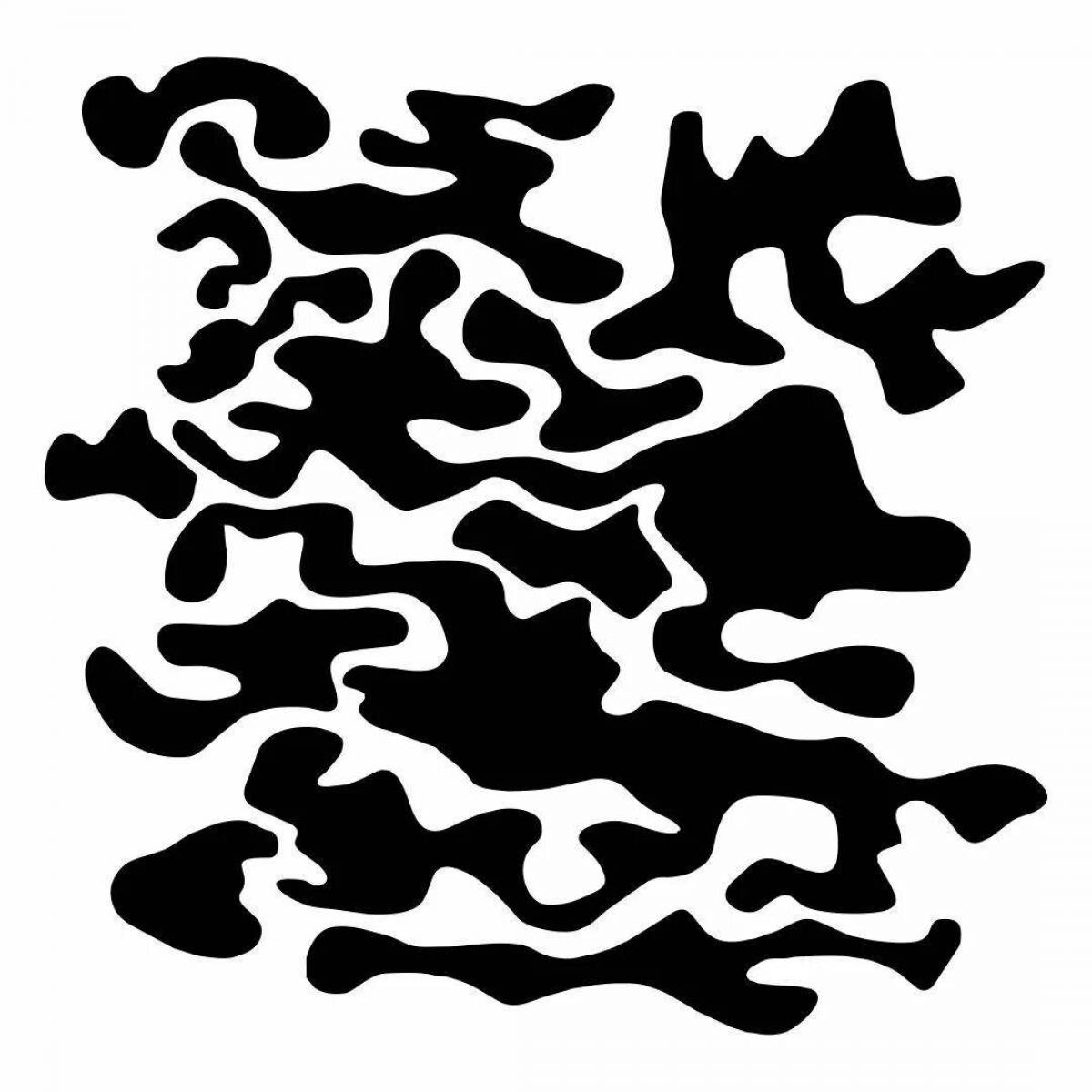 Coloring page with abstract camouflage pattern