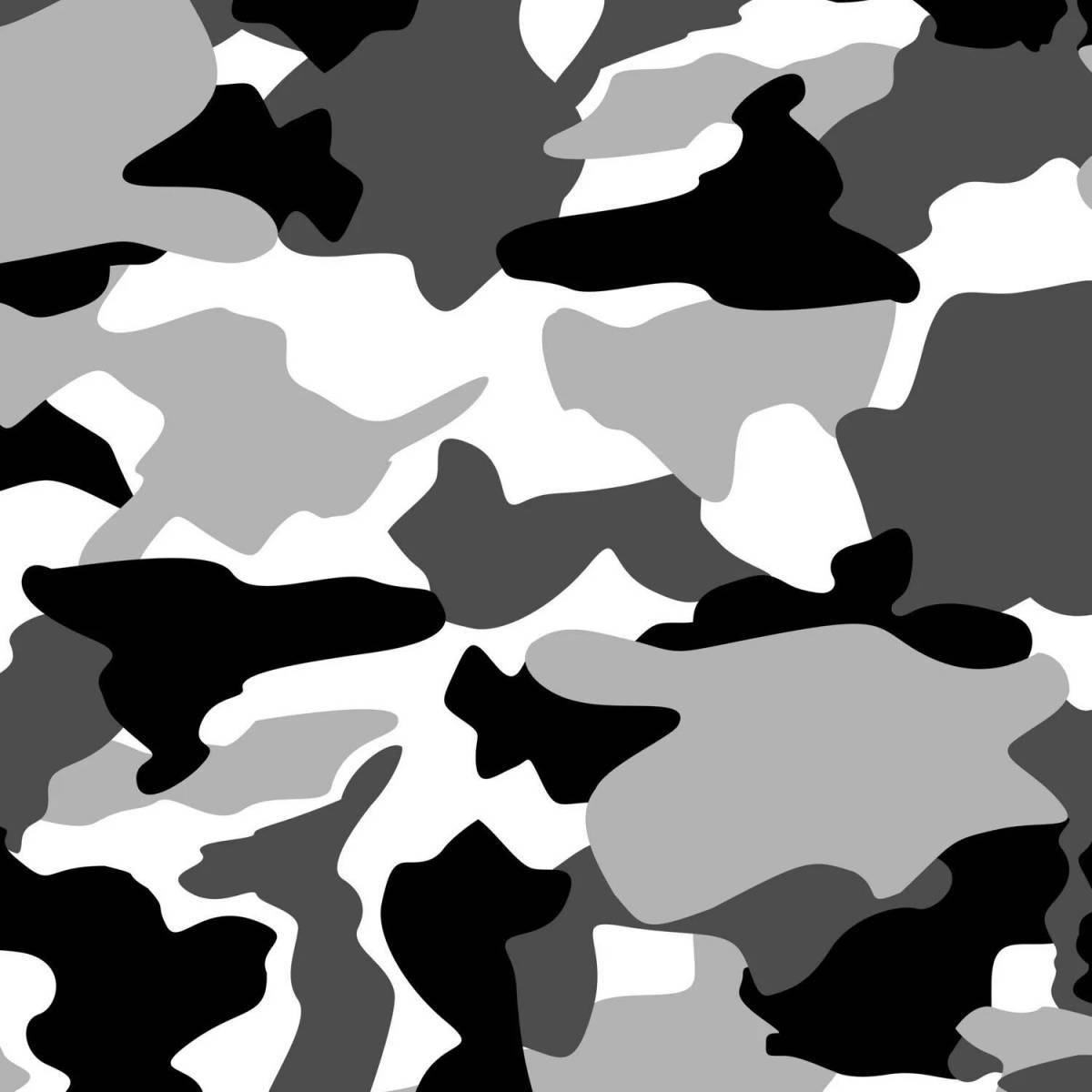 Decorative camouflage coloring page