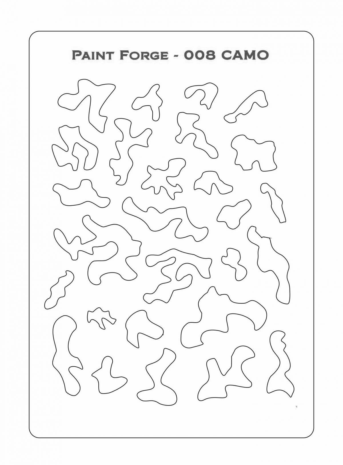 Charming camouflage coloring page