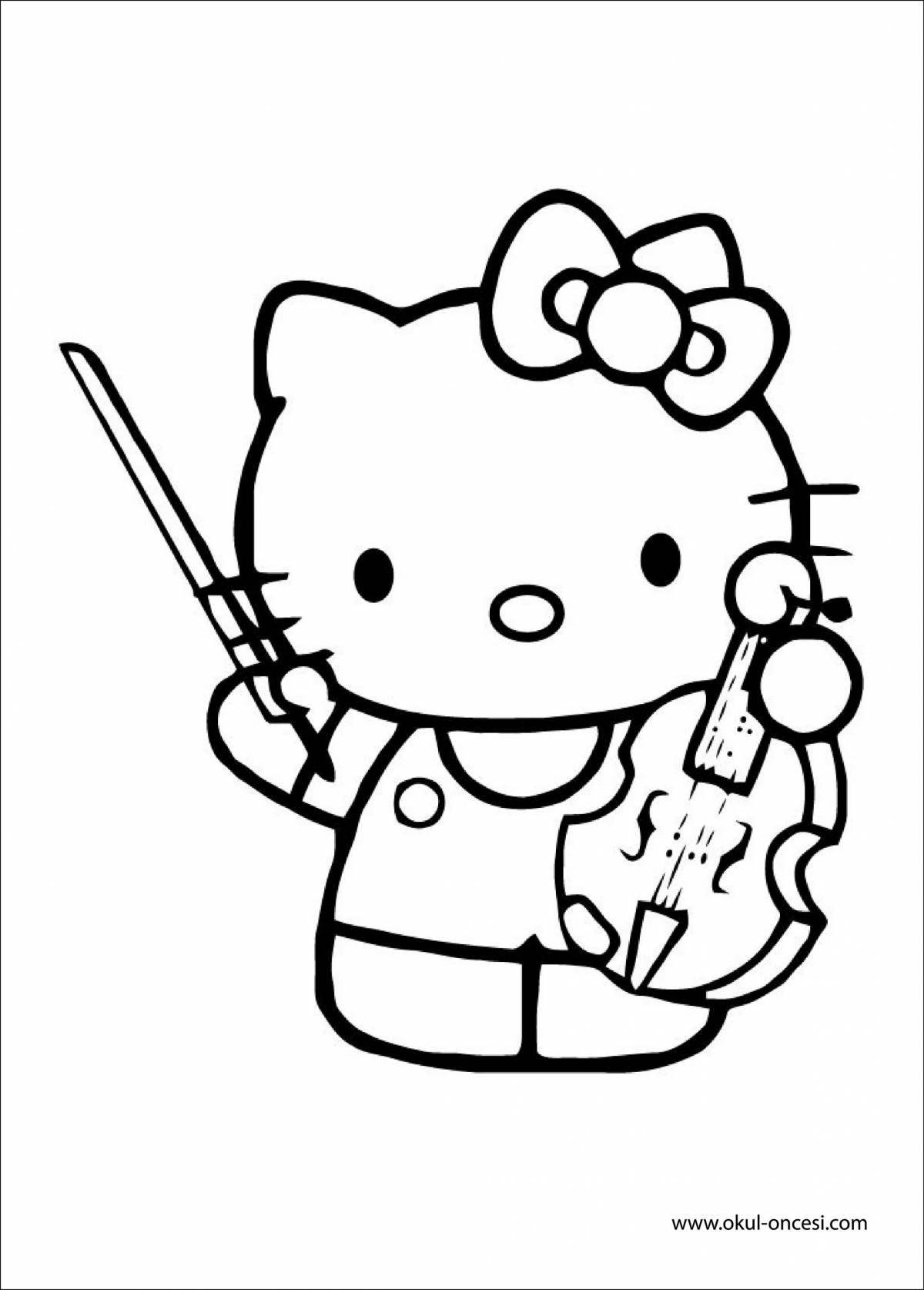 Joyful hello kitty punk coloring book