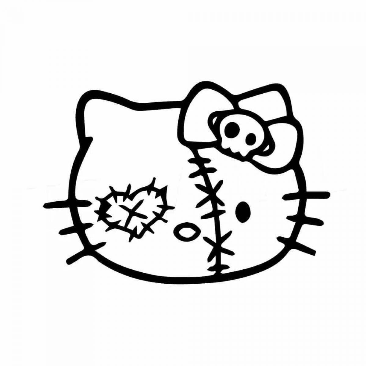 Захватывающая панк-раскраска hello kitty