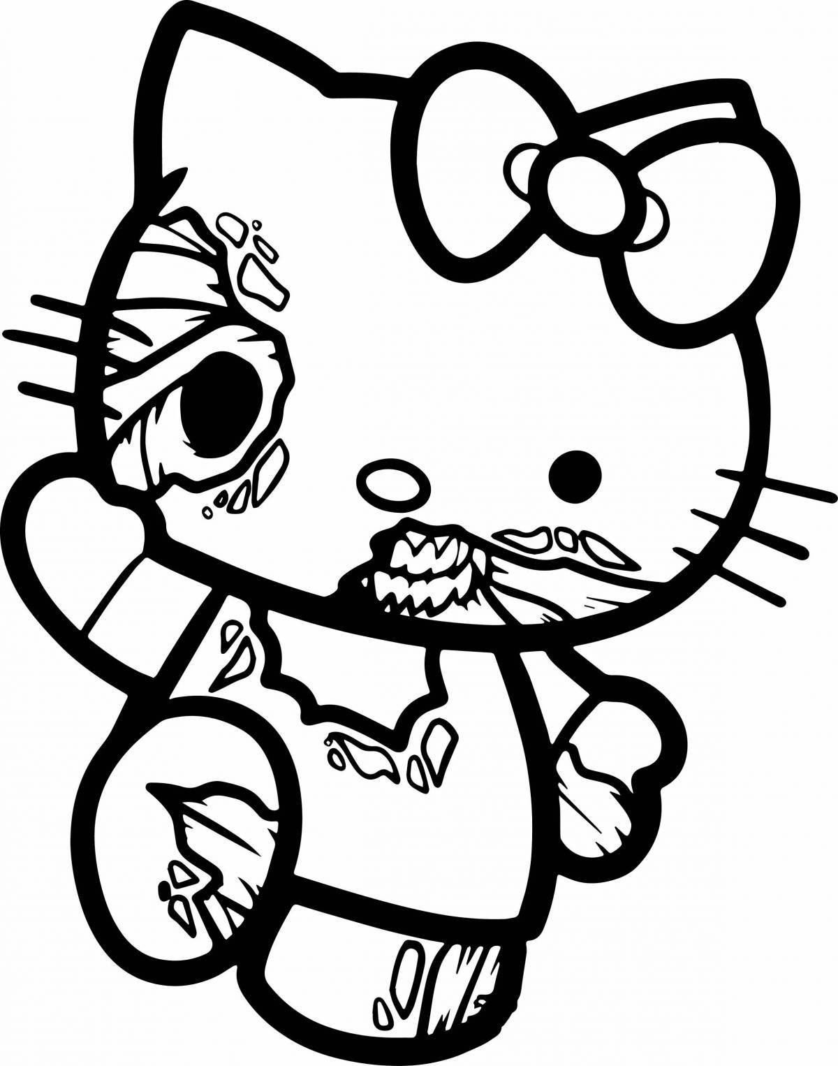Завораживающая панк-раскраска hello kitty