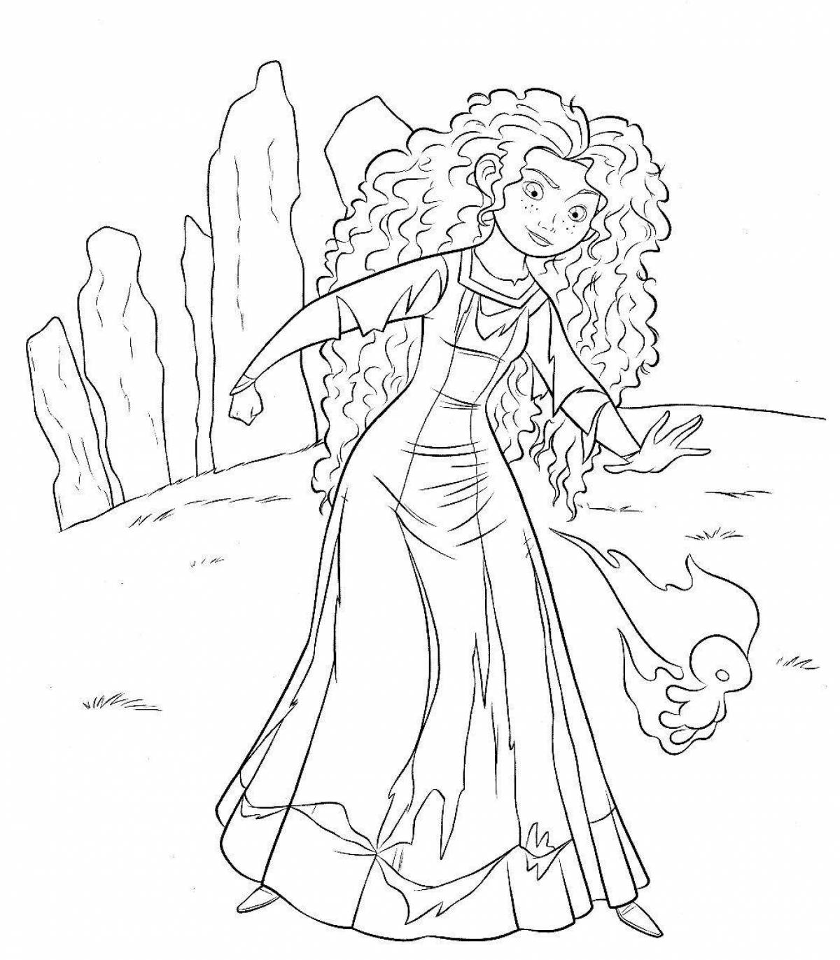 Gorgeous coloring page brave heart merida