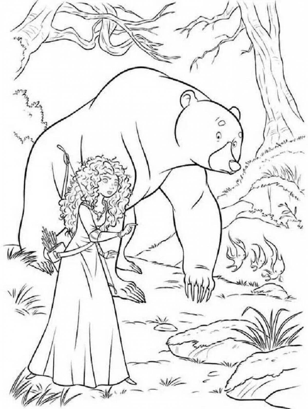 Coloring page graceful merida brave heart
