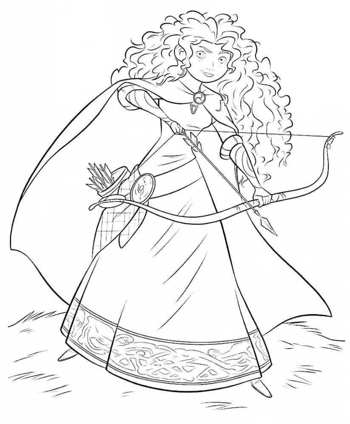 Quirky coloring brave heart merida