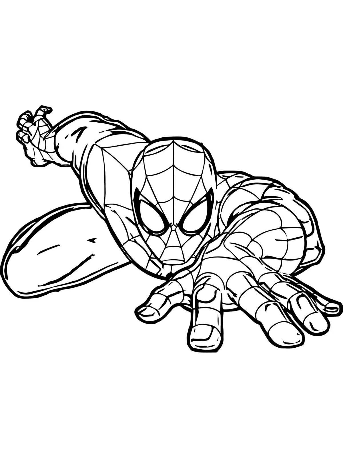 Colorful spiderman zombie coloring book