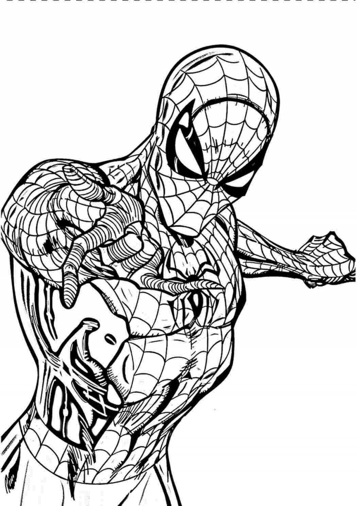 Spiderman zombie coloring page