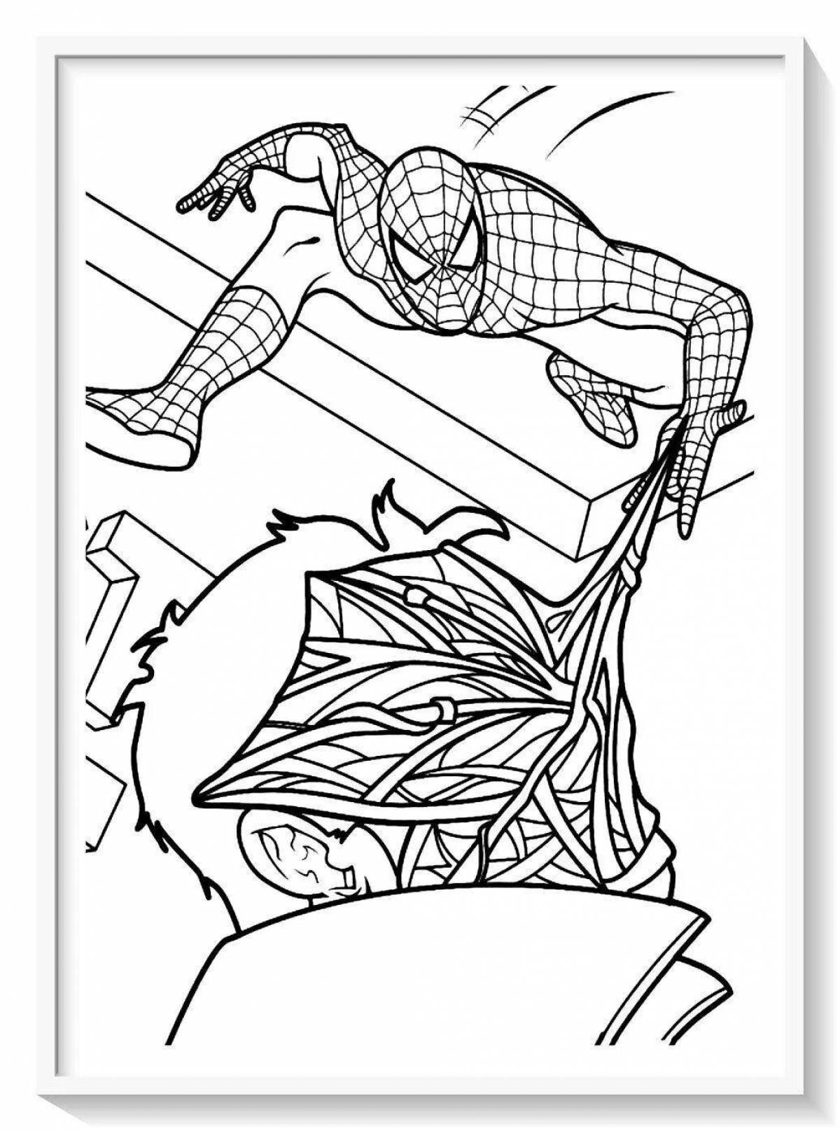 Stimulating spiderman zombie coloring page