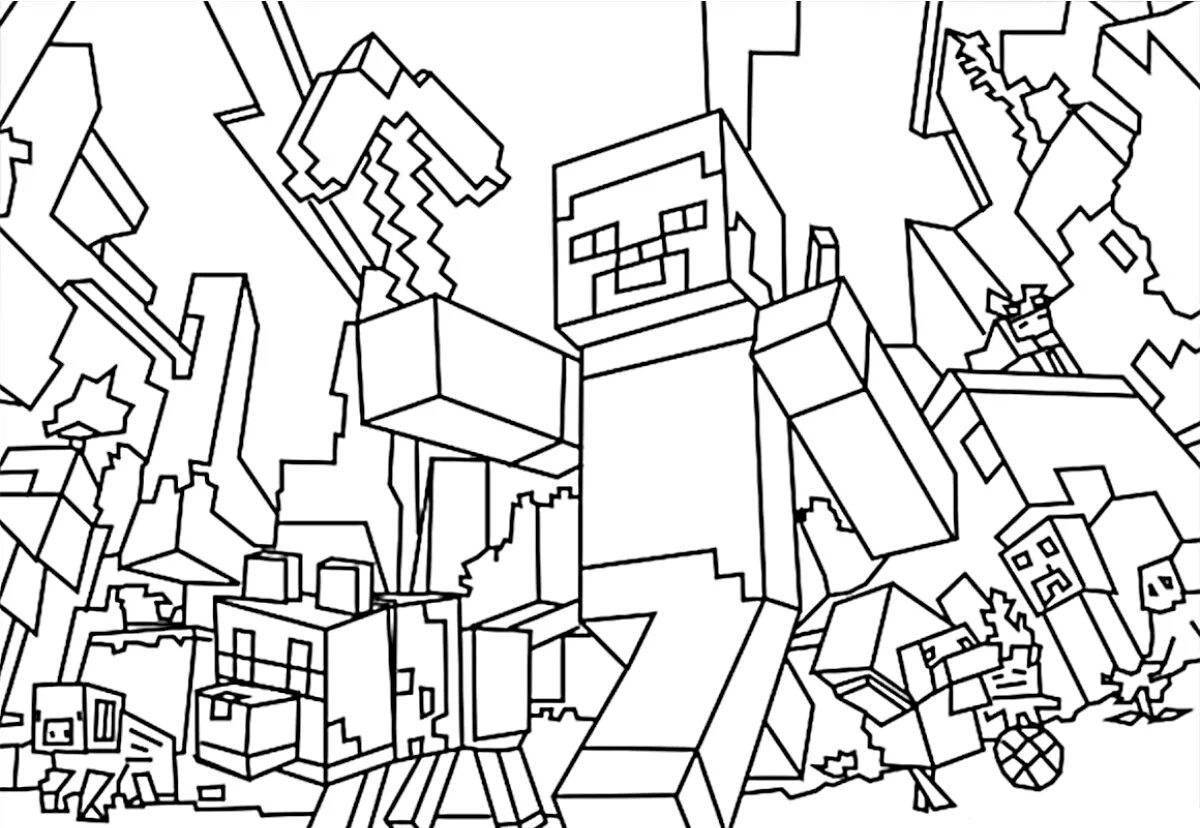 Charming minecraft compote 404 coloring page