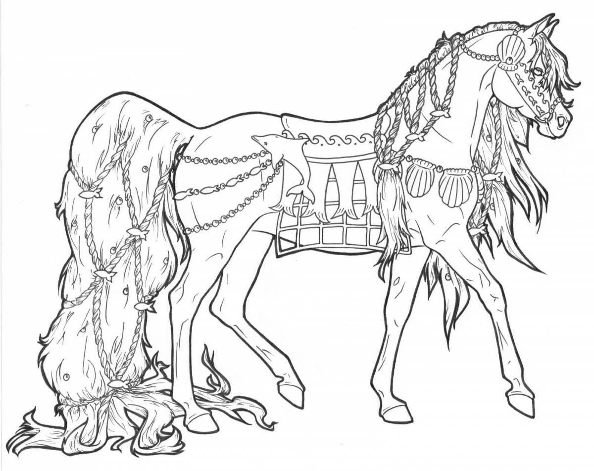 Majestic bay horse horse coloring page