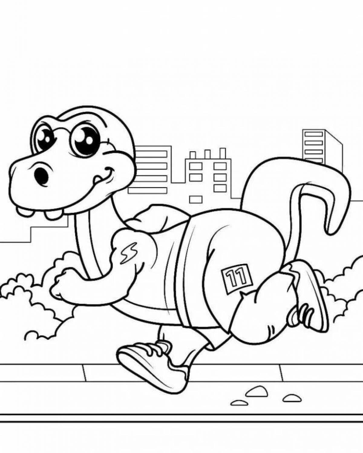 Exquisite dino plant coloring page