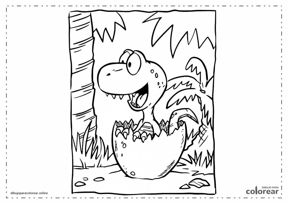 Coloring page sweet dino plant
