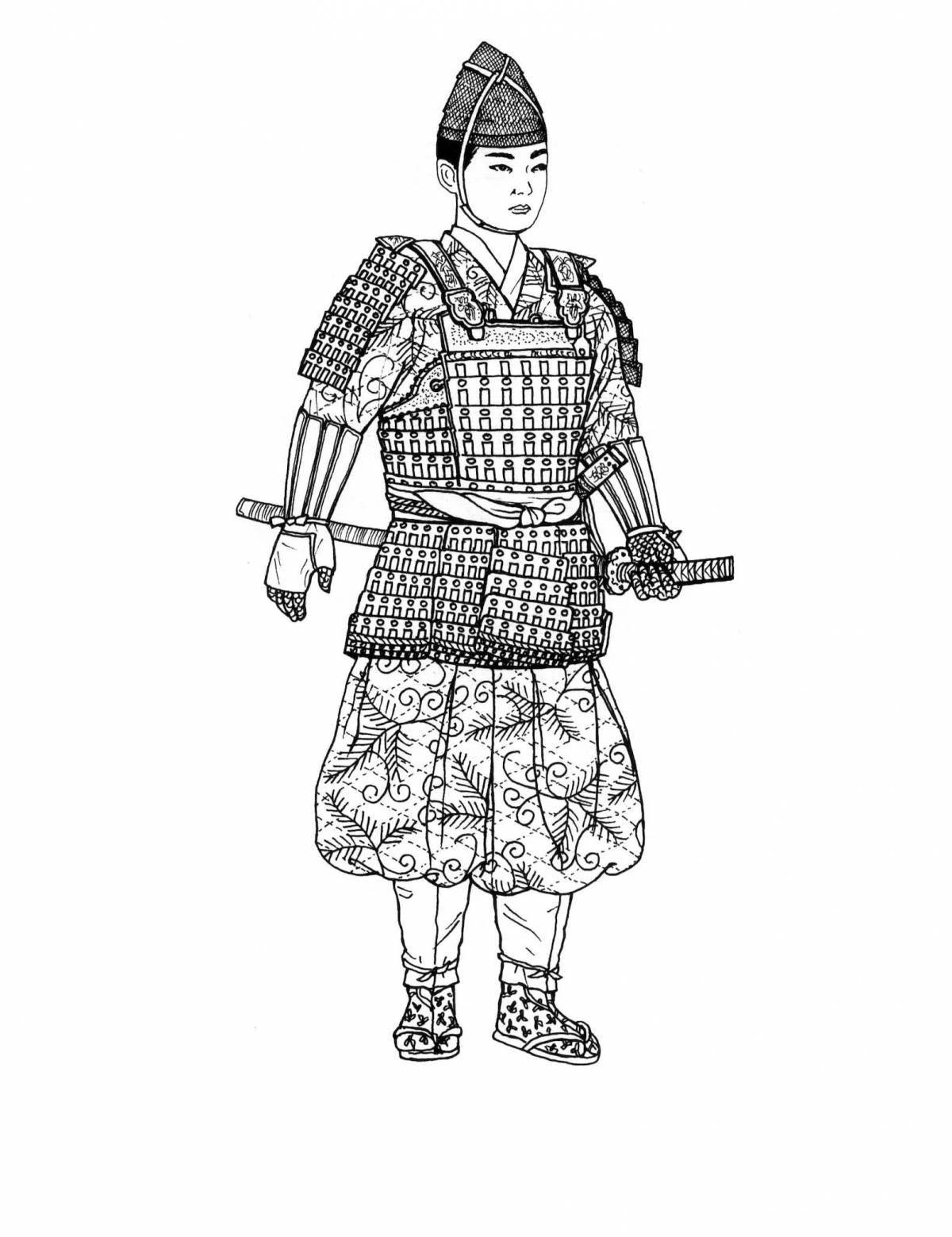 Coloring book bold Chinese folk clothes