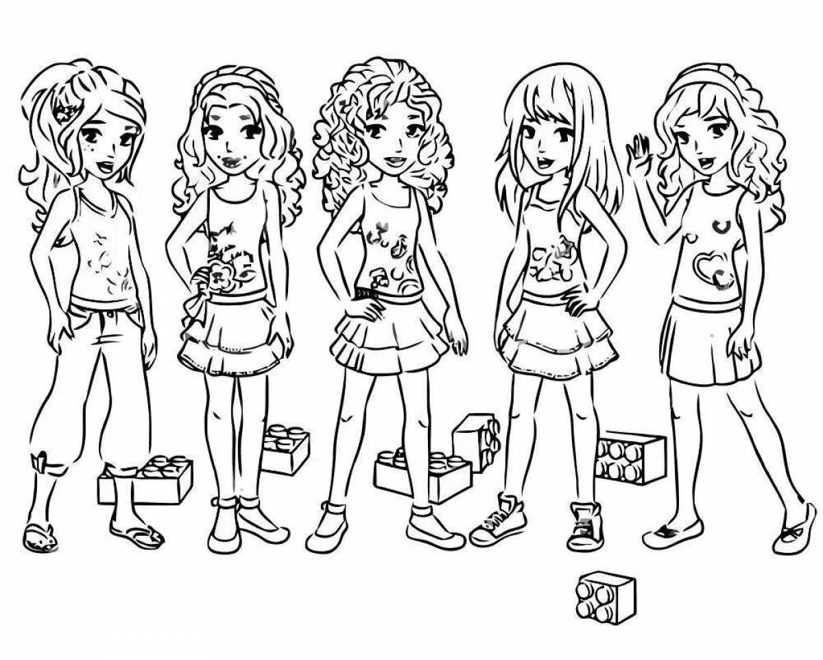 Adorable e language coloring book for girls