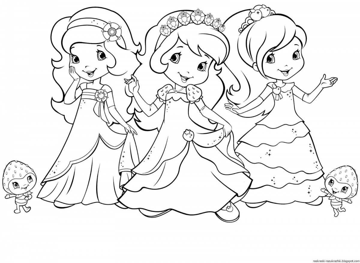 Colourful e language coloring book for girls