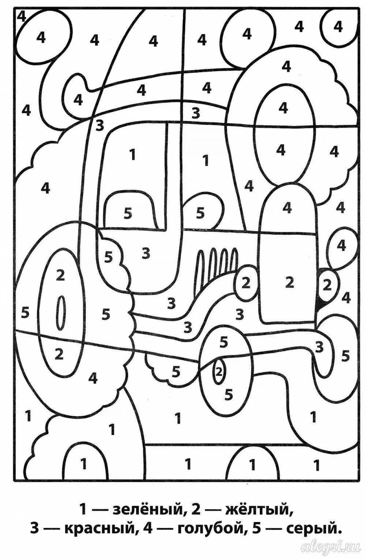 Joyful coloring by numbers up to 4