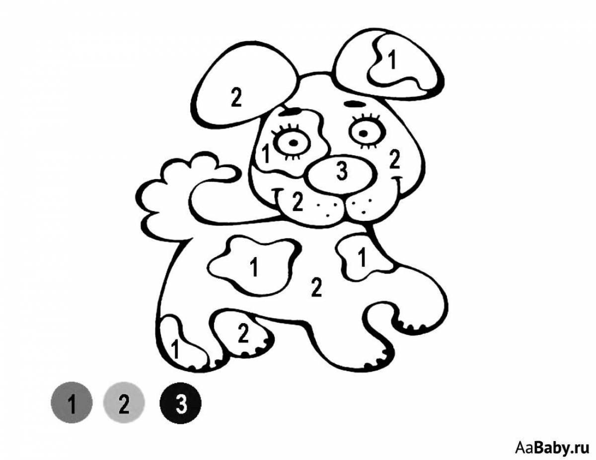 High color coloring by numbers up to 4