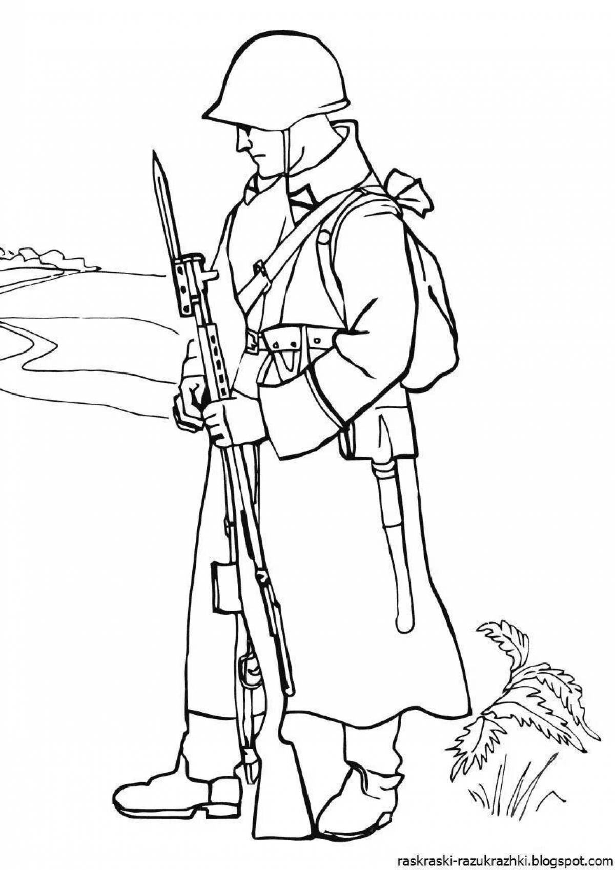 Colorful war heroes coloring pages for kids