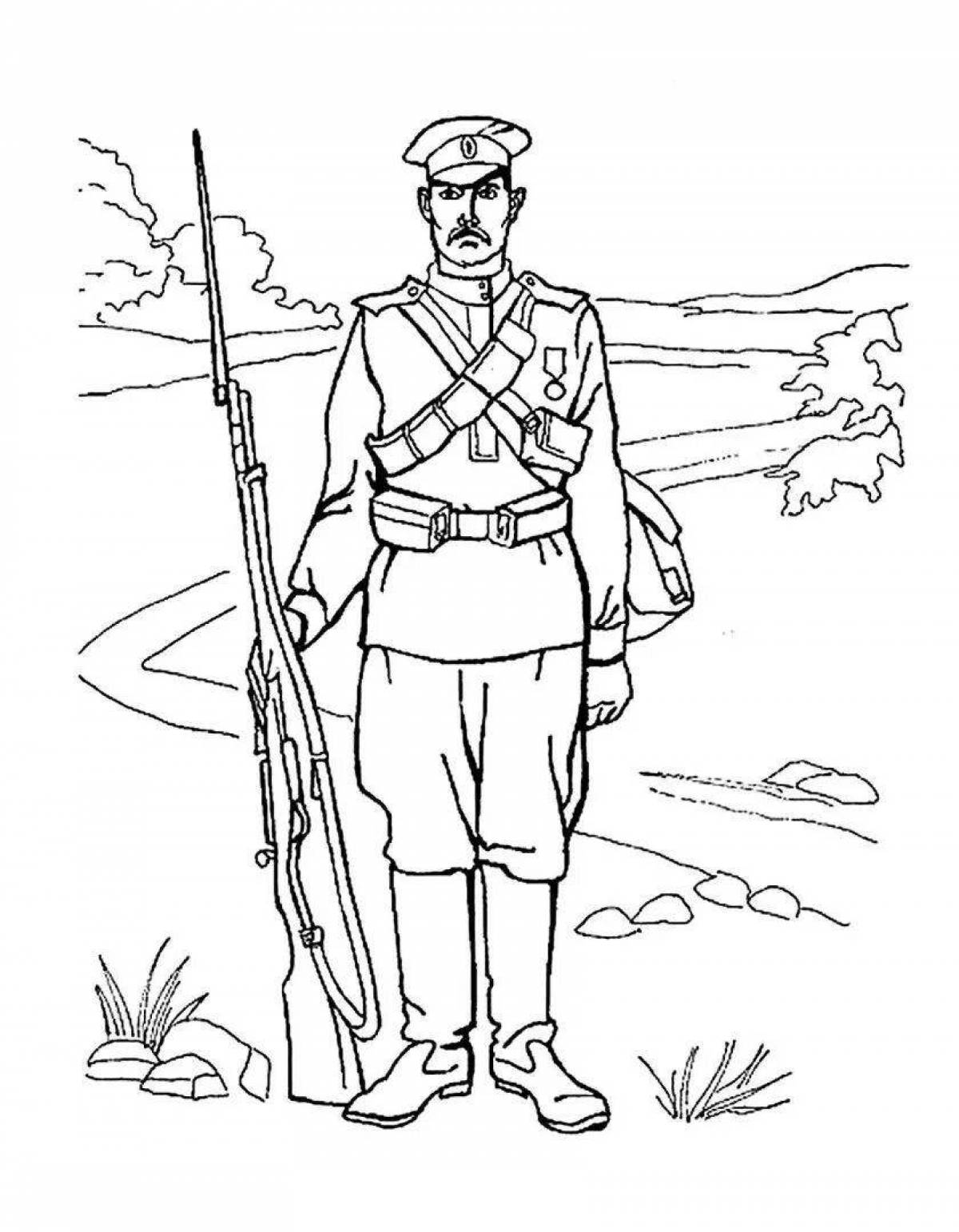 Charming war heroes coloring book for kids