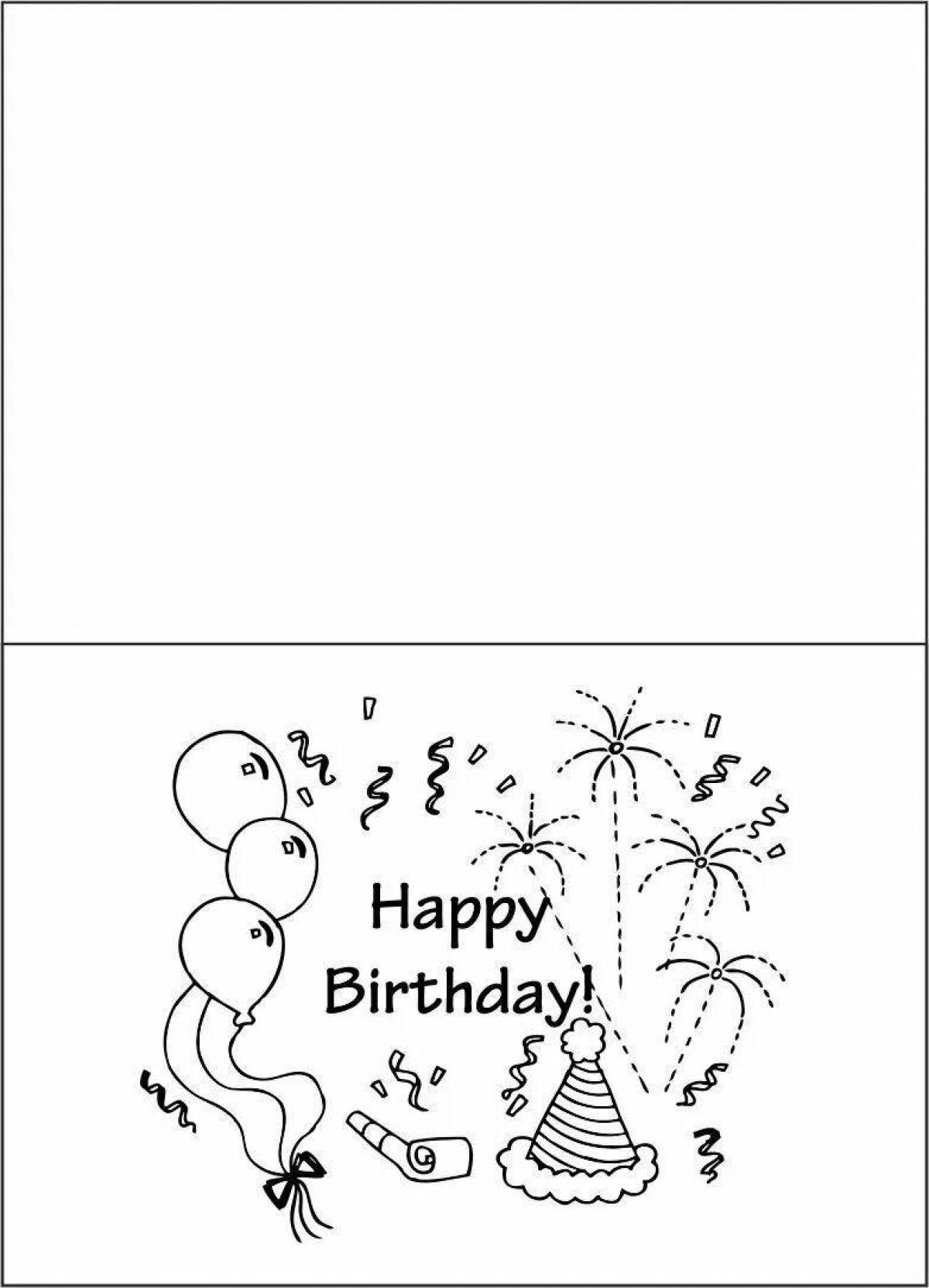 Coloring live birthday invitation