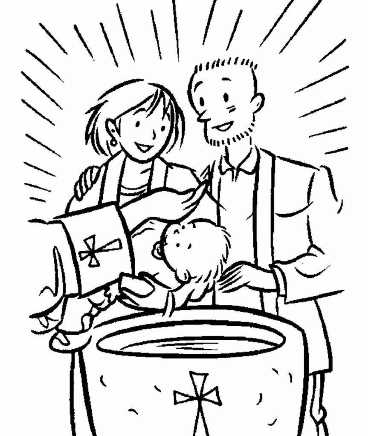 Delightful christening coloring book