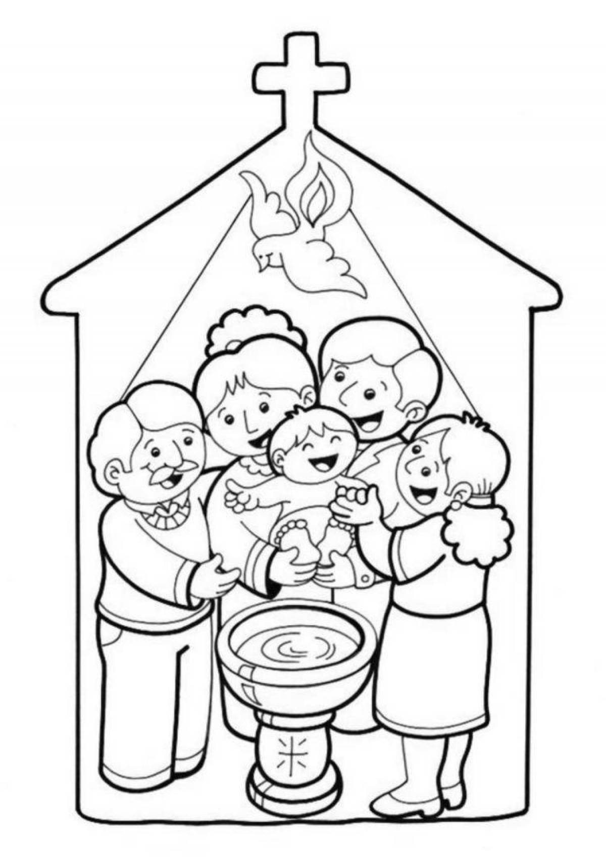 Generous christening coloring