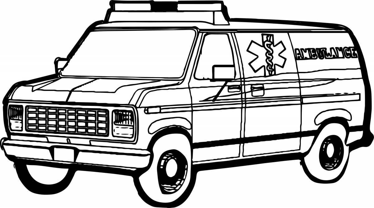 Fun ambulance coloring book for boys