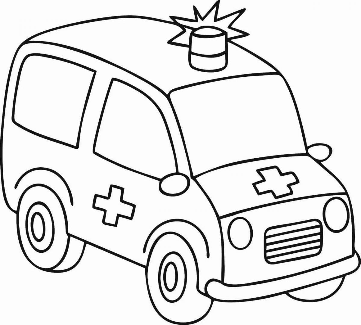 Coloring ambulance for boys