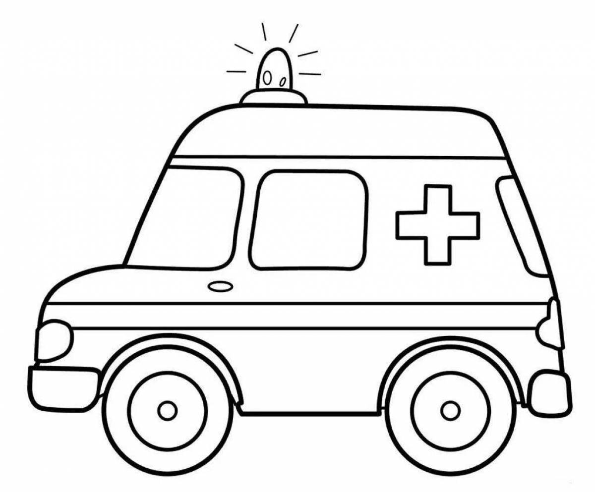Amazing ambulance coloring page for boys