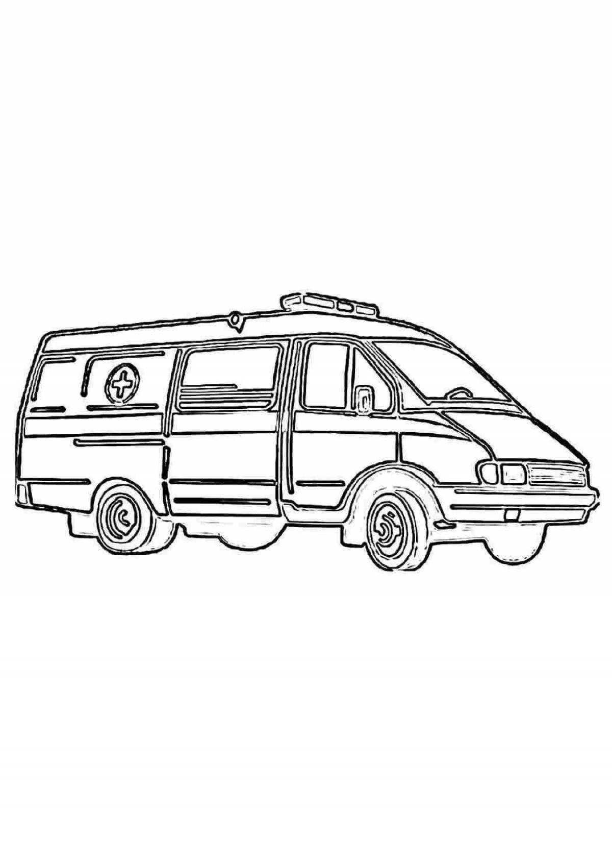 Fantastic ambulance coloring page for boys