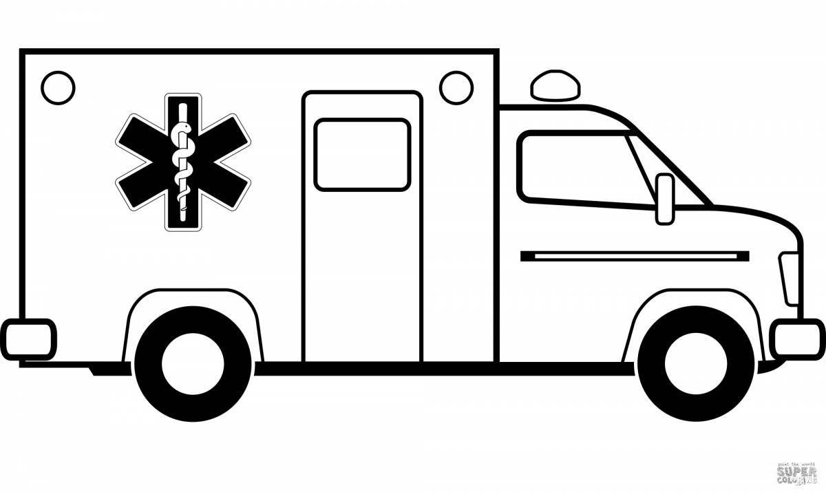 Great ambulance coloring for boys