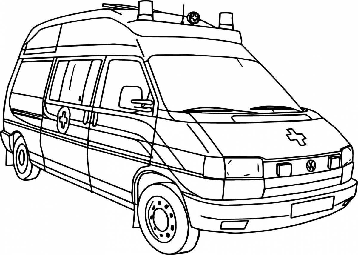 Drawing an ambulance coloring pages for boys