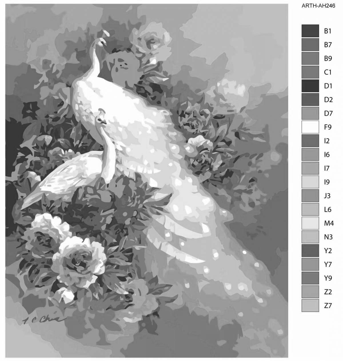 Photo Elegant color by number with rhinestones