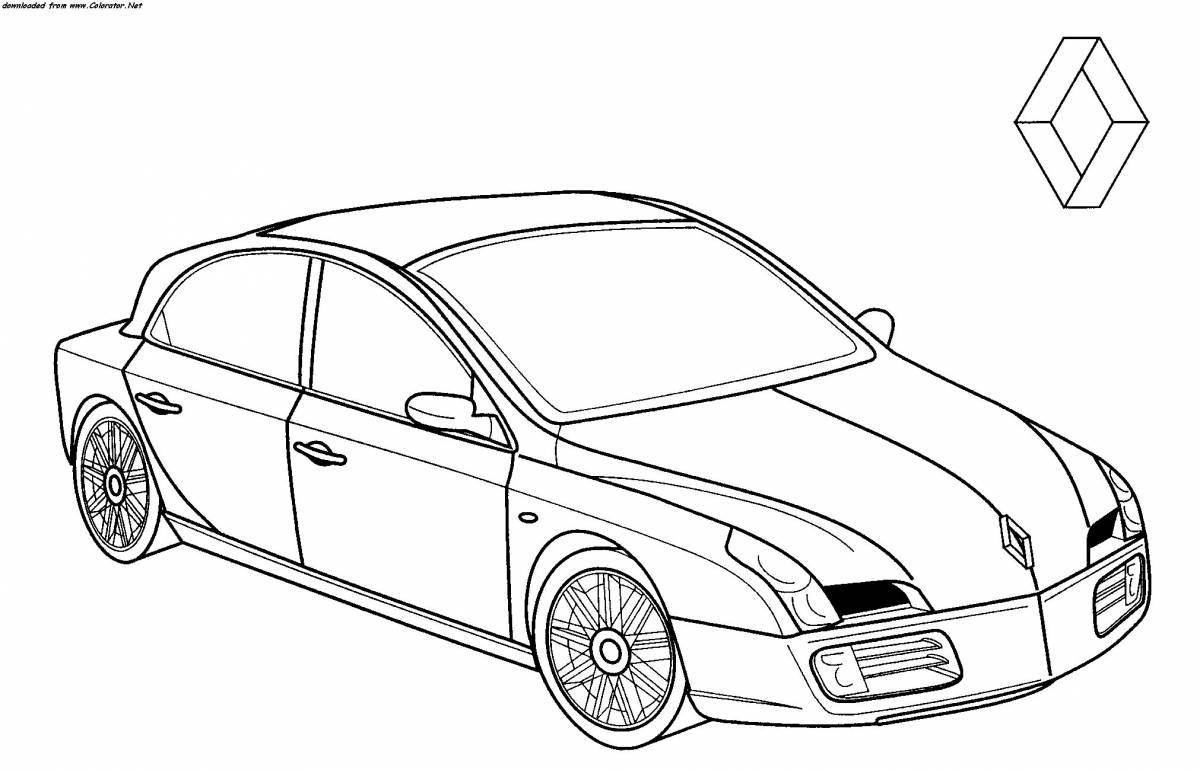 Colouring pages with colorful car brands for boys