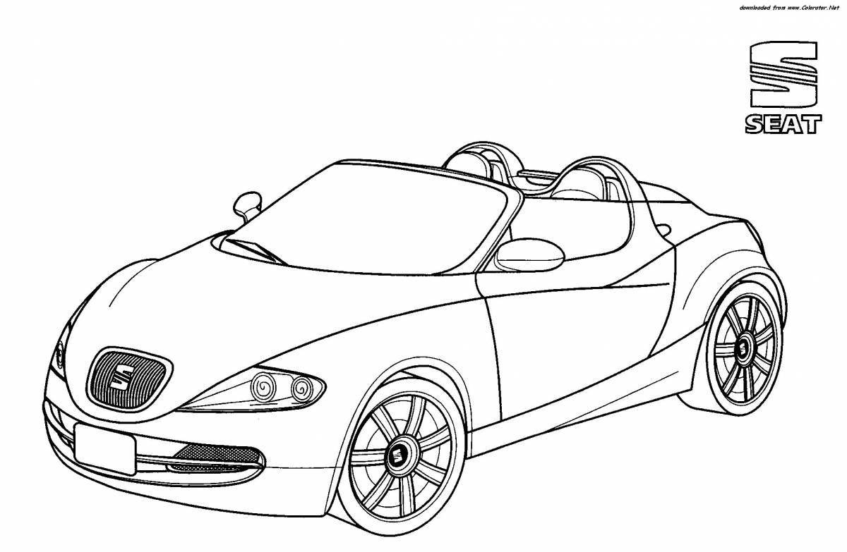 Coloring book glamorous car brands for boys