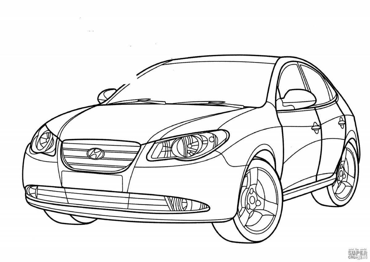 Magic car stamps coloring pages for boys