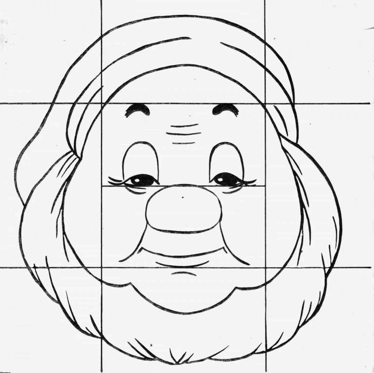 Colorful parts of face coloring page for kids