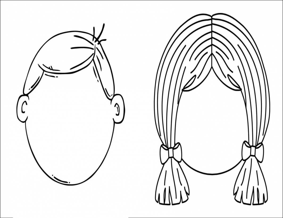 Fun parts of face coloring page for kids