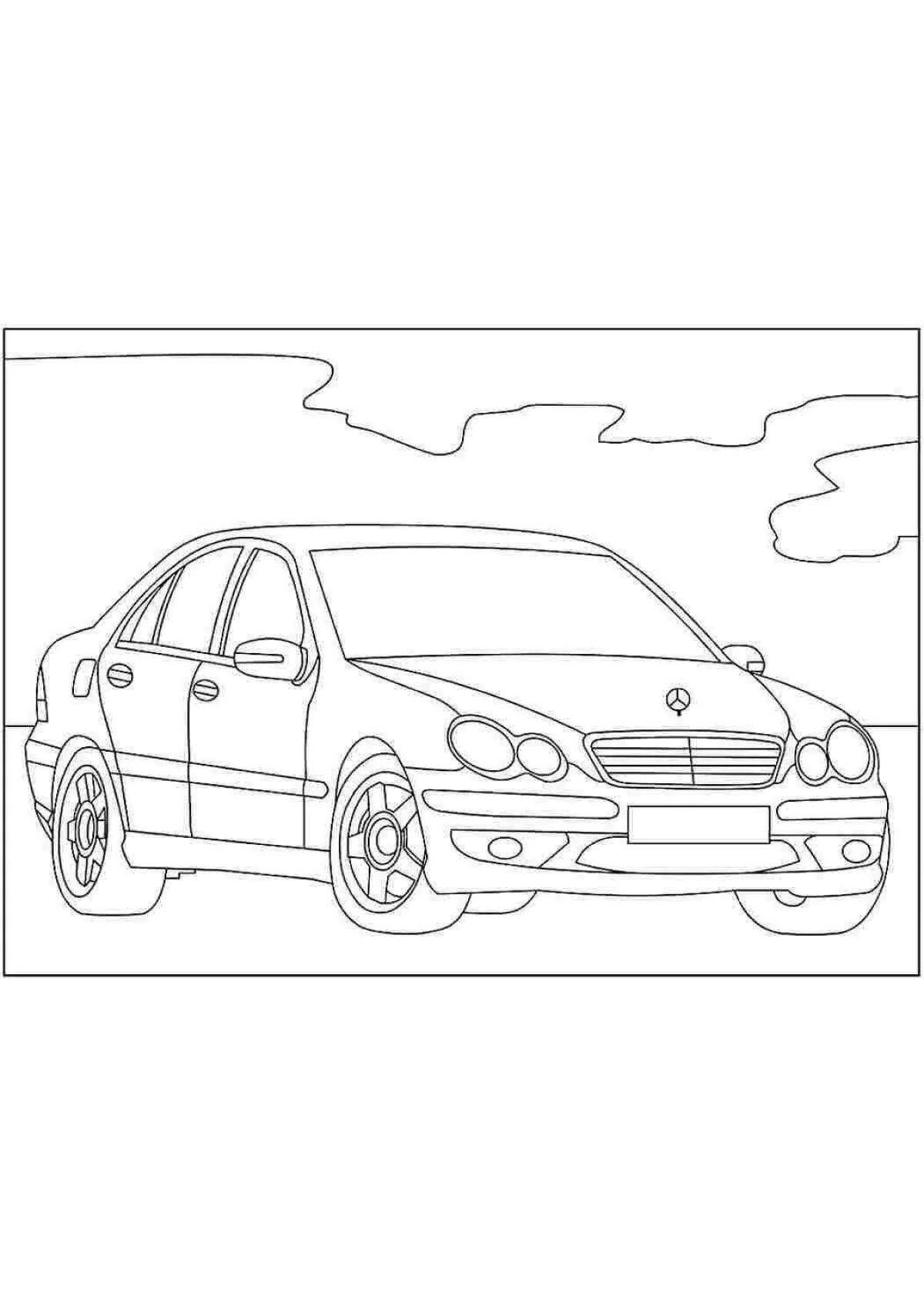 Spectacular Mercedes coloring for boys