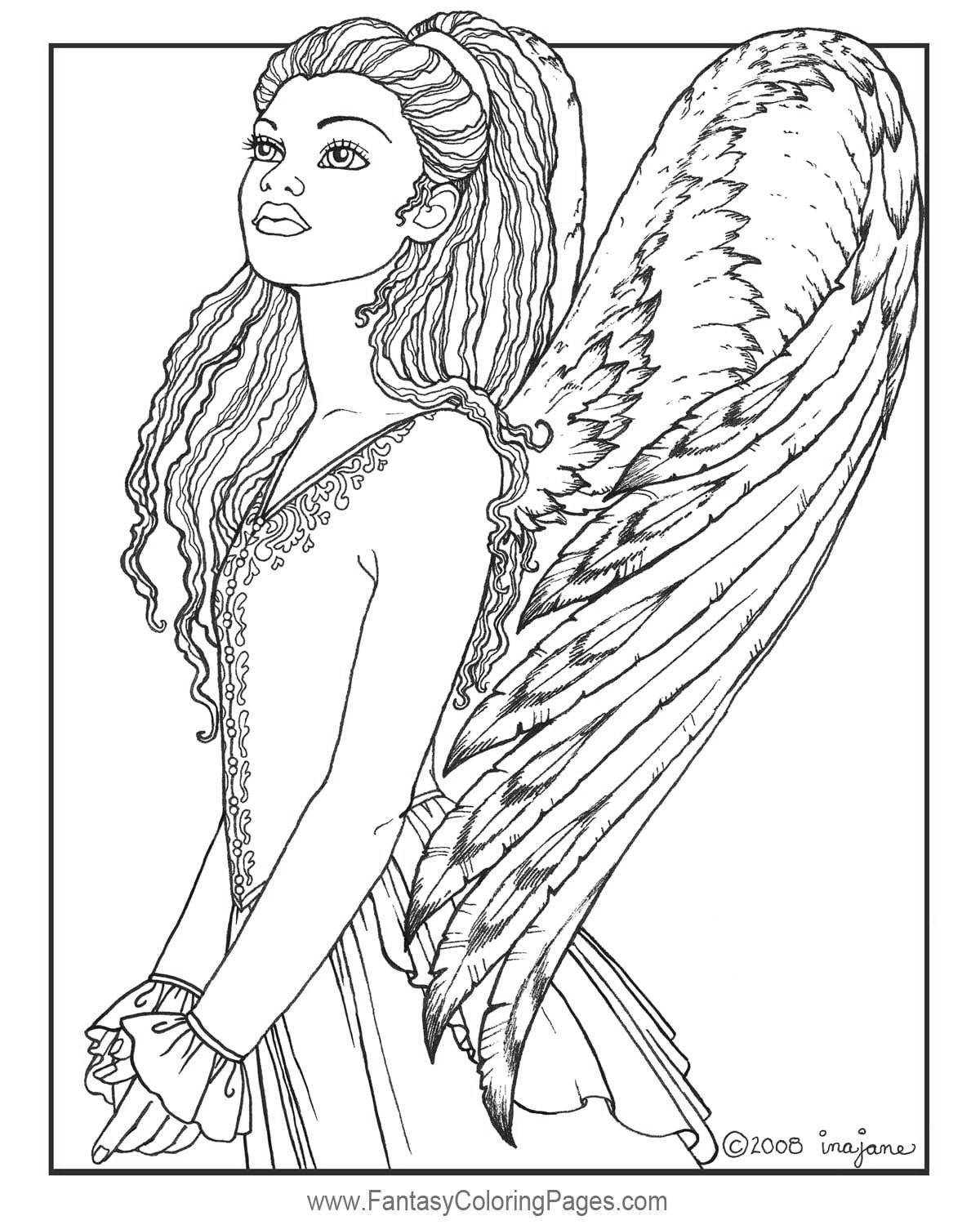 Божественная раскраска ангелы с красивыми крыльями