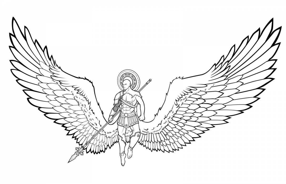 Ангельская раскраска ангелы с красивыми крыльями