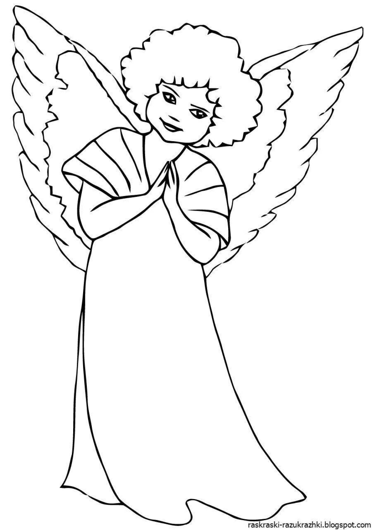 Serene coloring angels with beautiful wings