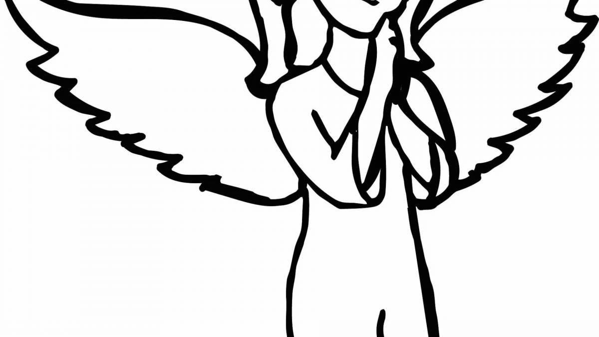 Famous angel coloring with beautiful wings