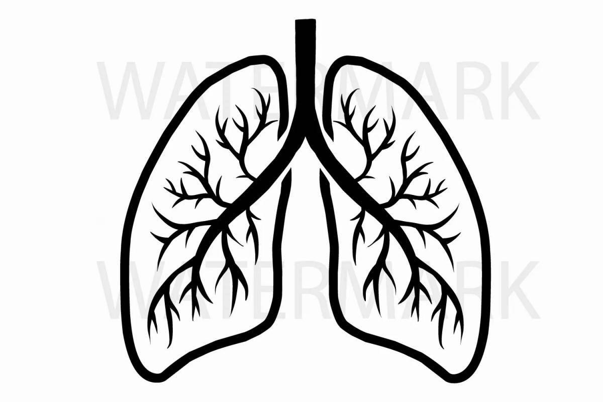 Human lungs coloring book for kids