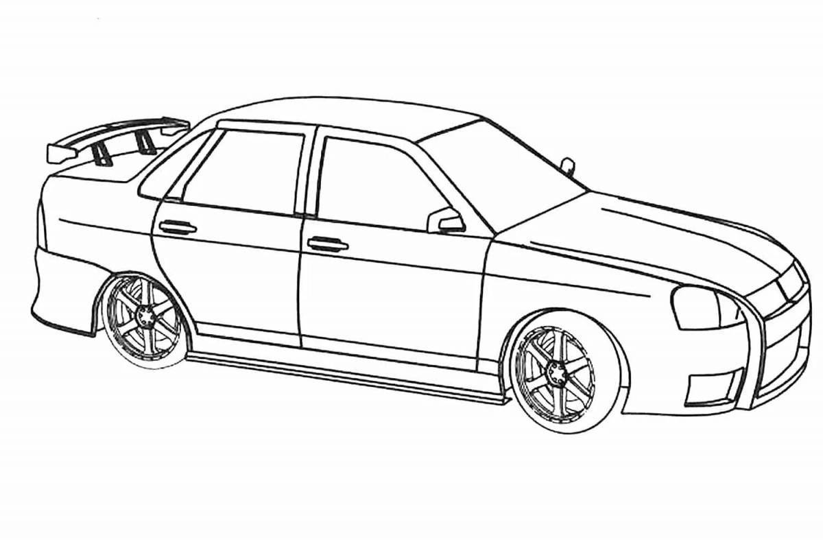 Coloring book exciting cars for boys