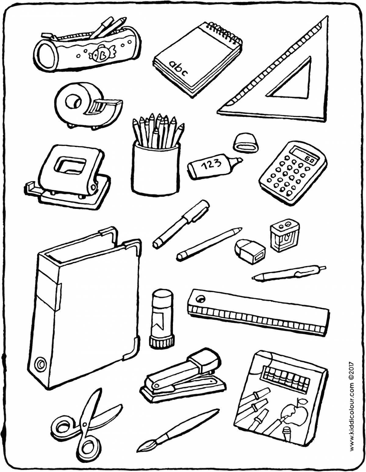 Playful school coloring for kids