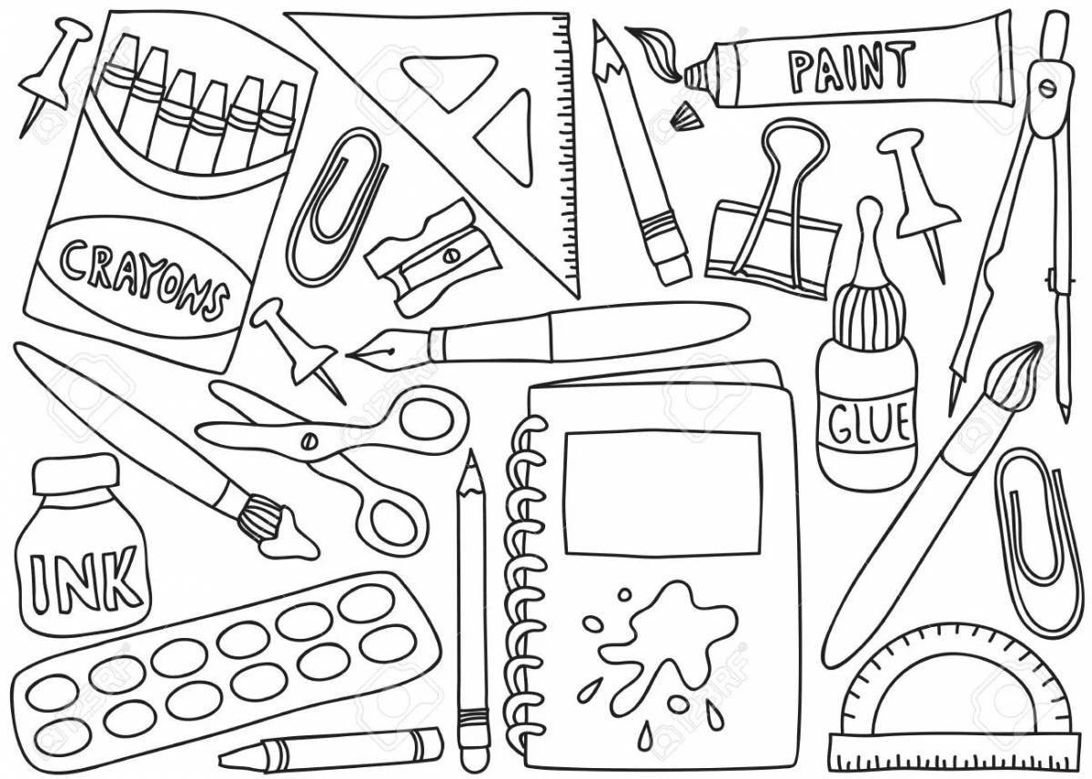 Children's school supplies coloring book