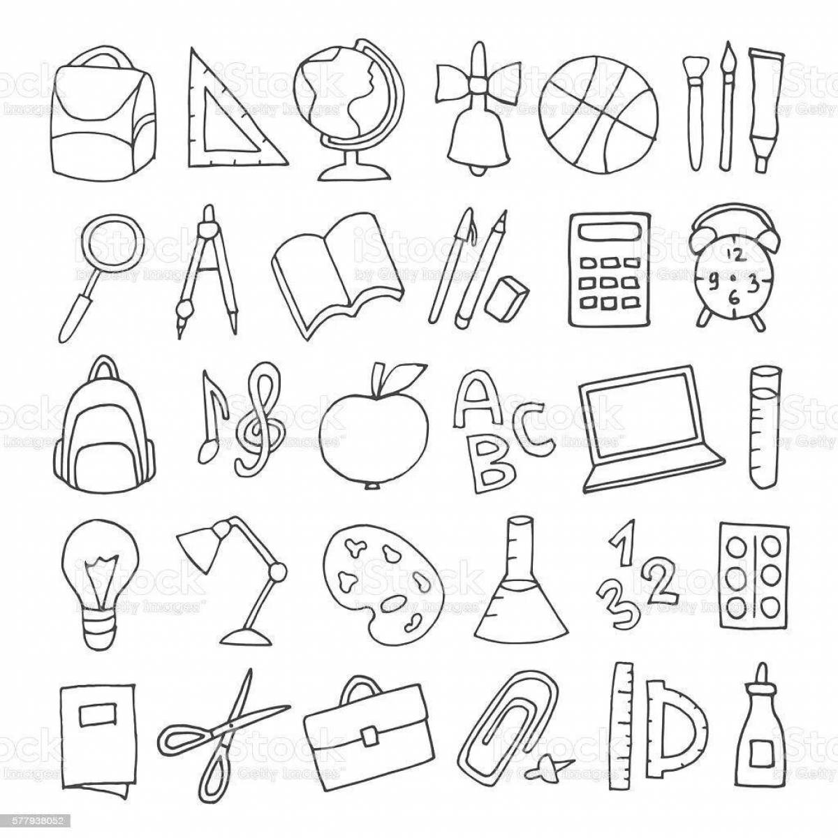 Bright school coloring for kids